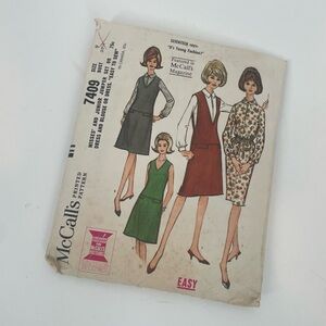 2FOR$20 Vintage 1960s McCall’s 7409 Sewing Pattern Misses & Junior Jumper Set